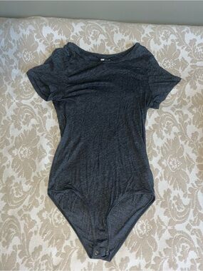 American Apparel Charcoal Gray Short Sleeve Bodysuit